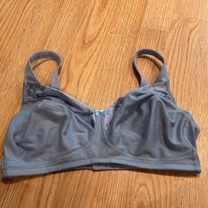 Bestform Wireless Full Coverage Comfort Bra‎ Blue Satin Trim Bow Detail 40DD